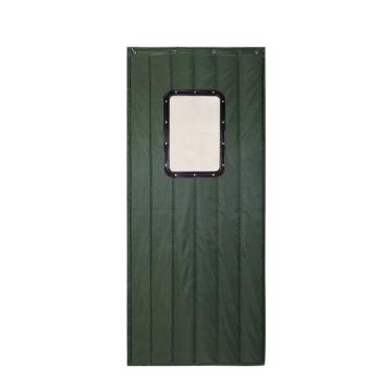 安赛瑞 保暖挡风牛津布棉门帘，23801 冬天加厚棉门帘（0.9×2.2m)带窗款，军绿色 售卖规格：1张