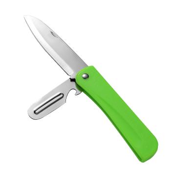 諾派(NUOPAI) C6074,不銹鋼多用折疊刀,便攜式瓜果削皮刀,果皮刀折疊水果刀,綠色