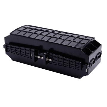 海乐 4进4出卧式光缆接头盒，HT-JX-4 熔接包 光纤接续盒，对接包120芯 室外防水 黑色 售卖规格：1个