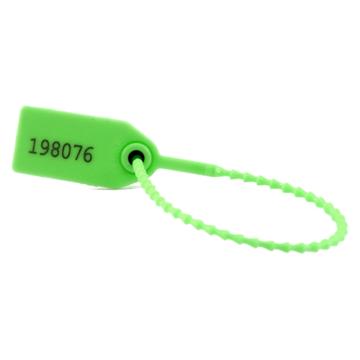 哈德威 串珠塑料封条物流封条，SL-06F-绿色 总长250mm，带编码，材质PP 售卖规格：100条/包