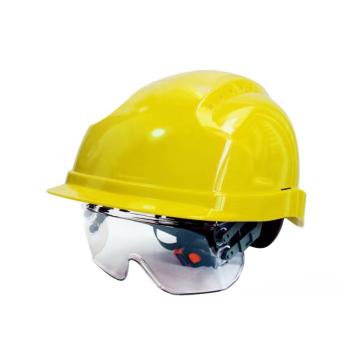 SHAMBA 内置式护目镜安全帽，S931-黄色 （同系列100顶起订） 售卖规格：1顶