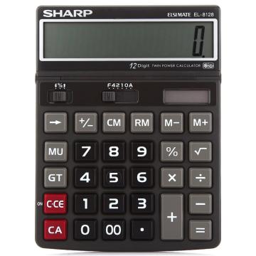 夏普/Sharp 常规商务办公计算器，EL-8128 BK 黑色 售卖规格：1个