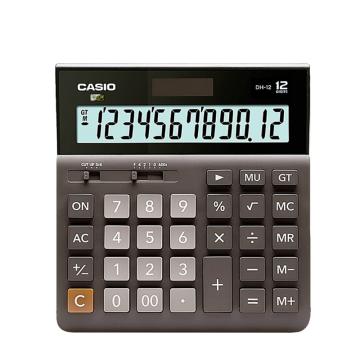 卡西欧/CASIO 12位双电源中型计算器，DH-12-BK 黑色 超宽计算器专业计算系列 售卖规格：1个
