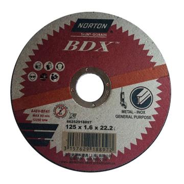 诺顿/NORTON BDX不锈钢切割片，66252918897 125×1.6×22.2 售卖规格：1片