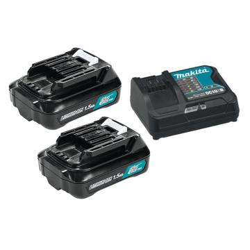 牧田/makita 12V充电器1.5Ah锂电池两电一充套装，电池BL1016*2+DC10SB*1+塑料连接箱 售卖规格：1套