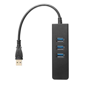 酷比客 USB3.0 3口集线器，LCCPU33L 带RJ45有线网卡/黑色 售卖规格：1条