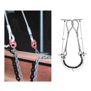 多来劲 钢丝绳链条组合吊具，载荷6T（每对，2*U形缠绕）长度8M，安全系数4倍，编码02921201