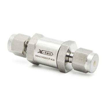 X-tec 单向阀，SS-CVG11F-K6-OA,Ø6卡套接口316L 开启压力0.1bar氟橡胶圈密封通径4.8mm 售卖规格：1个