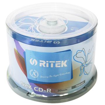 铼德/Ritek 音乐CD刻录盘，CD-R 700MB 50片桶装 售卖规格：1筒