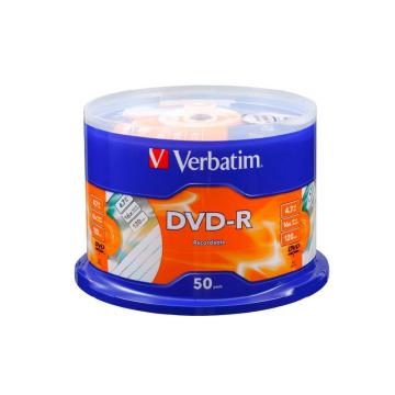 威宝/verbatim 空白光盘，雾银龙DVD-R 4.7G 16X 50片桶装 63506 售卖规格：1筒