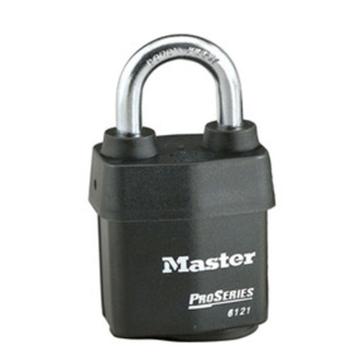 玛斯特锁 耐候性钢千层弹子挂锁, 同花钥匙，6121KA，锁体宽度54mm黑色