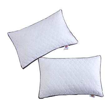 南极人/NanJiren 立体枕，磨毛绗绣双边48×74cm 咖边 两只装 售卖规格：2只/对