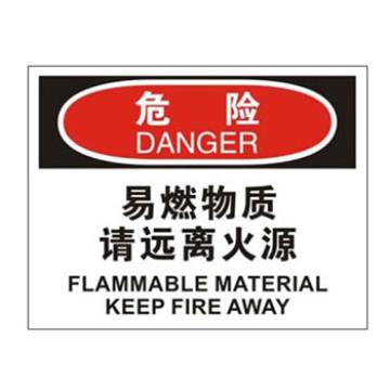 Blive OSHA危险标识-易燃物质请远离火源，自粘性乙烯，250×315mm，BL-S-32734 售卖规格：1包
