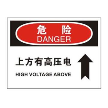 Blive OSHA危险标识-上方有高压电，自粘性乙烯，250×315mm，BL-S-32755 售卖规格：1包