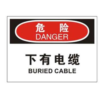 Blive OSHA危险标识-下有电缆，自粘性乙烯，250×315mm，BL-S-32756 售卖规格：1包