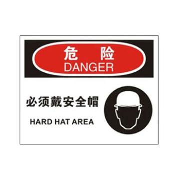 Blive 个人防护类危险标识-危险-必须戴安全帽，自粘性乙烯，250×315mm，BL-S-33056 售卖规格：1包