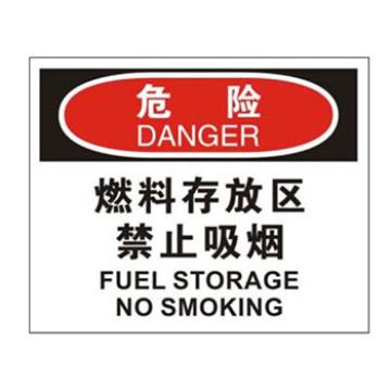 Blive 火灾消防类当心标识-燃料存放区，禁止吸烟，PP板，250×315mm，BL-PP-32058 售卖规格：1包