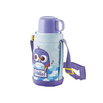 乐扣乐扣 儿童保温杯，卡通带吸管水壶小学生幼儿园水杯 LHC1475PUP 配套布袋（550ml ）紫色