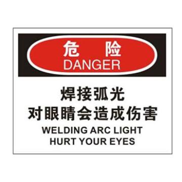Blive 电气伤害类当心标识-焊接弧光对眼睛会造成伤害，PP板，250×315mm，BL-PP-32030 售卖规格：1包