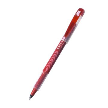 3M 中性笔，697-RE 红色 0.5mm大容量直液中性笔 10支装 售卖规格：1盒