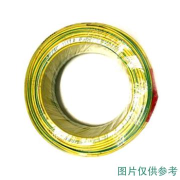 津达 阻燃聚氯乙烯绝缘多股单芯软线，ZB-BVR-4 黄绿色，100米/卷