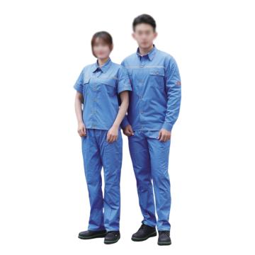 雅姿坊 防静电工作服，2021YZF6001长袖-170 夏季长袖，湖兰色带反光条（同系列30套起订） 售卖规格：1套