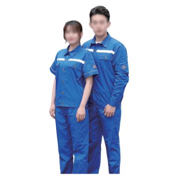 雅姿坊 防静电工作服，2021YZF6004短袖-160 夏季短袖，艳兰色带反光条（同系列30套起订） 售卖规格：1套