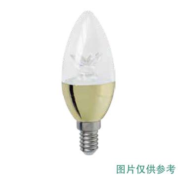 开尔照明 LED烛泡灯，5W，白光，E14 37×103mm，350lm，透明 售卖规格：1个