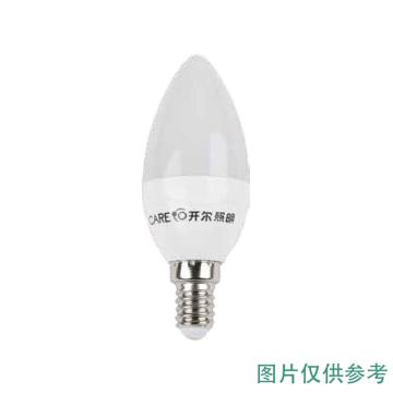 开尔照明 LED烛泡灯，5W，中性光，E14 37×103mm，350lm，乳白 售卖规格：1个