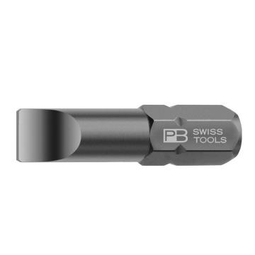 PB SWISS TOOLS 6.35mm(1/4")六角柄一字螺丝刀批头，10支/盒，PB C6.135/5盒装 8*25mm 售卖规格：1盒