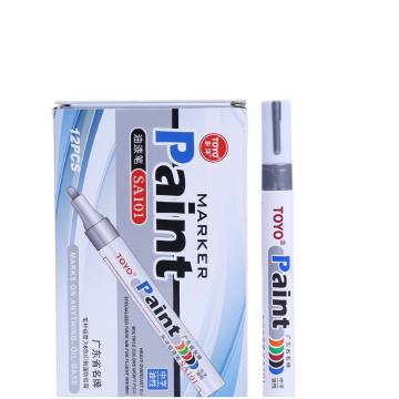 东洋 油漆笔，SA-101银色 线幅2.8mm 防水不褪色涂鸦油漆笔油性记号笔  (12支/盒) 售卖规格：1盒