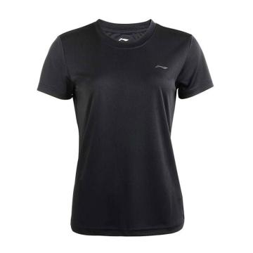 李宁 女短袖T恤，ATSP416-2 标准黑 L