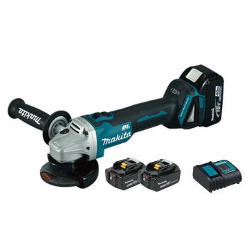 牧田/makita 充电式角向磨光机角磨机打磨机，DGA402STJ ，盘径100mm4寸，18V5.0Ah 两电一充 售卖规格：1台