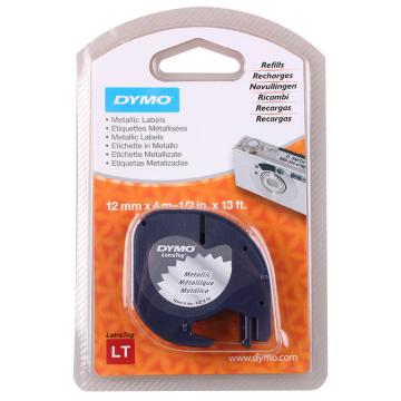 DYMO 易可贴标签带，SC91208 (银底/黑字) 4m/卷 售卖规格：1卷