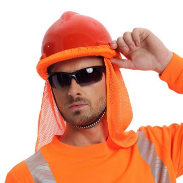 安大叔 安全头盔帽套，荧光橙，均码通用有帽檐的安全头盔，JJ-HE140