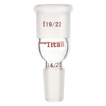 泰坦 B型接头(小变大)，上磨口：19/22，下磨口：14/20 特优级，TA251914 售卖规格：1个