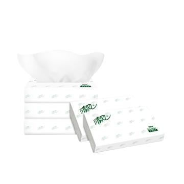 清风/Breeze 2层100抽简装塑包抽取式面巾纸，B312YZ 大规格 售卖规格：96包/箱