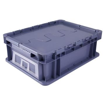 Raxwell 翻盖可堆周转箱，TK-B，尺寸(mm)：400×300×148，容量12.0L，灰色