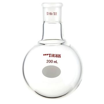 泰坦 单颈圆底球瓶，厚壁高强度，磨口：19/22，200ml 特优级，TF309200 售卖规格：1个