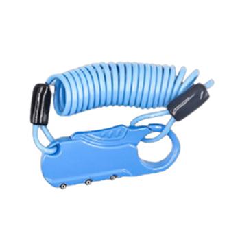 罕码 钢丝绳密码锁（三位密码）蓝色，HMLK3034 售卖规格：1个