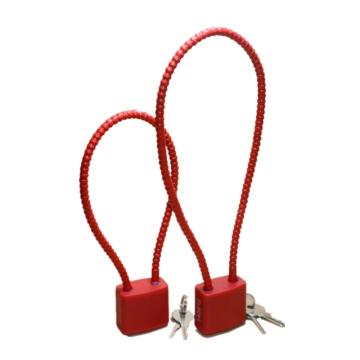 罕码 钢丝绳挂锁，HMLK3036 宽度30mm 钢缆长20cm 售卖规格：1个