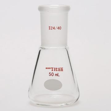 泰坦 三角瓶，厚壁高强度，磨口：24/40，50ml 特优级，TF662450 售卖规格：1个