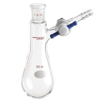 泰坦 反应茄瓶，磨口：14/20，50ml，四氟节门 特优级，TF901450 售卖规格：1个