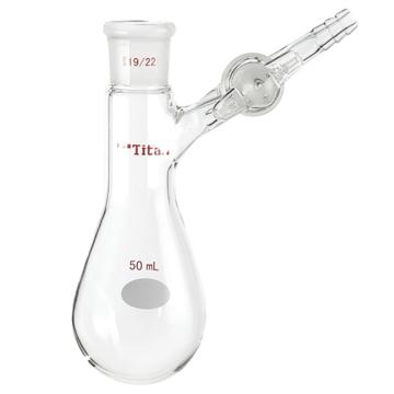 泰坦 反应茄瓶，磨口：19/22，50ml，玻璃节门 特优级，TF901950G 售卖规格：1个