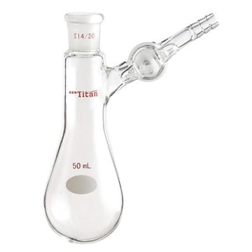 泰坦 反应茄瓶，磨口：14/20，50ml，玻璃节门 特优级，TF901450G 售卖规格：1个