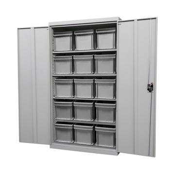 Raxwell 灰色置物柜(四层板)，RHST0032 尺寸(长×宽×高mm):1000×500×1800,含零件盒和周转箱 售卖规格：1个