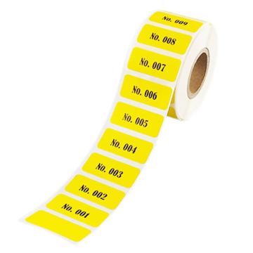 泰坦 连号标签，黄色，25×4cm，号码：No.001～800，高档型，防水防化防撕，800小张/卷，TYBQ-0058 售卖规格：1卷