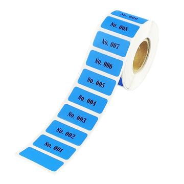 泰坦 连号标签，蓝色，13×3cm，号码：No.001～800，高档型，防水防化防撕，800小张/卷，TYBQ-0055 售卖规格：1卷