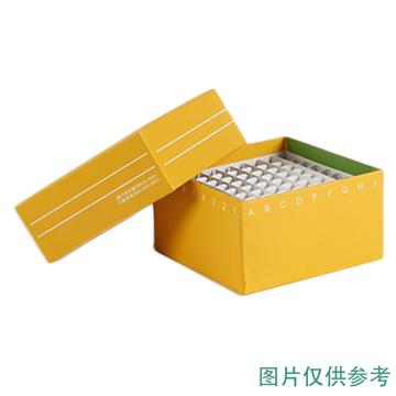 Cryomax 纸质冻存盒，黄色、翻盖、塑料9*9分格、2.0ml冻存管适用，IRBOX-2281-Y 售卖规格：50只/箱