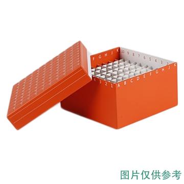 Cryomax 纸质冻存盒，红色、翻盖、塑料10*10分格、2.0ml内旋管&1.6ml外旋管适用，IRBOX-2100-R 售卖规格：50只/箱